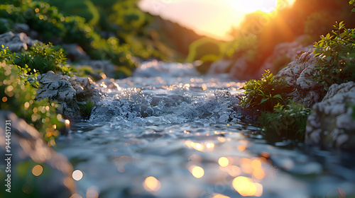 A river where 2D flow lines transition into 3D rapids, captured with a polarizing filter to enhance water texture.