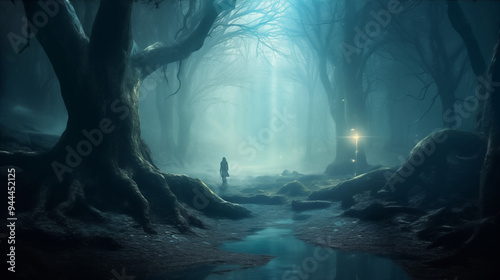 Mysterious Forest, Mysitc Magic Woods, Generative AI