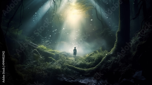 Mysterious Forest, Mysitc Magic Woods, Generative AI