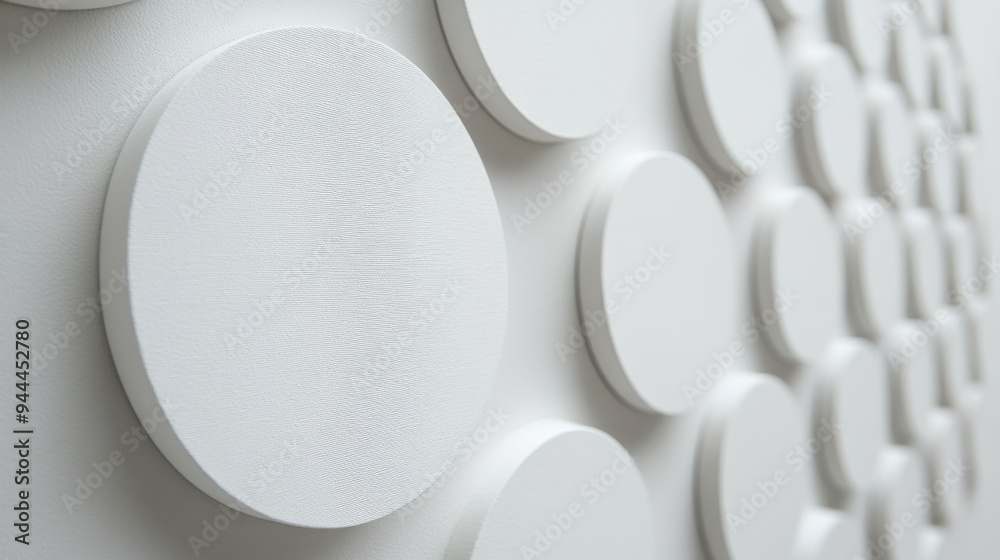 White Circular Patterned Wall