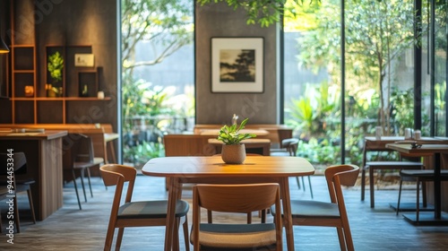 Modern Café Interior with Natural Light