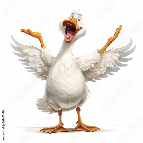 Duck Gratitude emotion fantasy animal cartoon isolated whitebackground