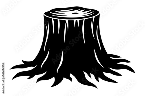 

Tree stump sihouette vector, stump icon. stump line art vector illustration
