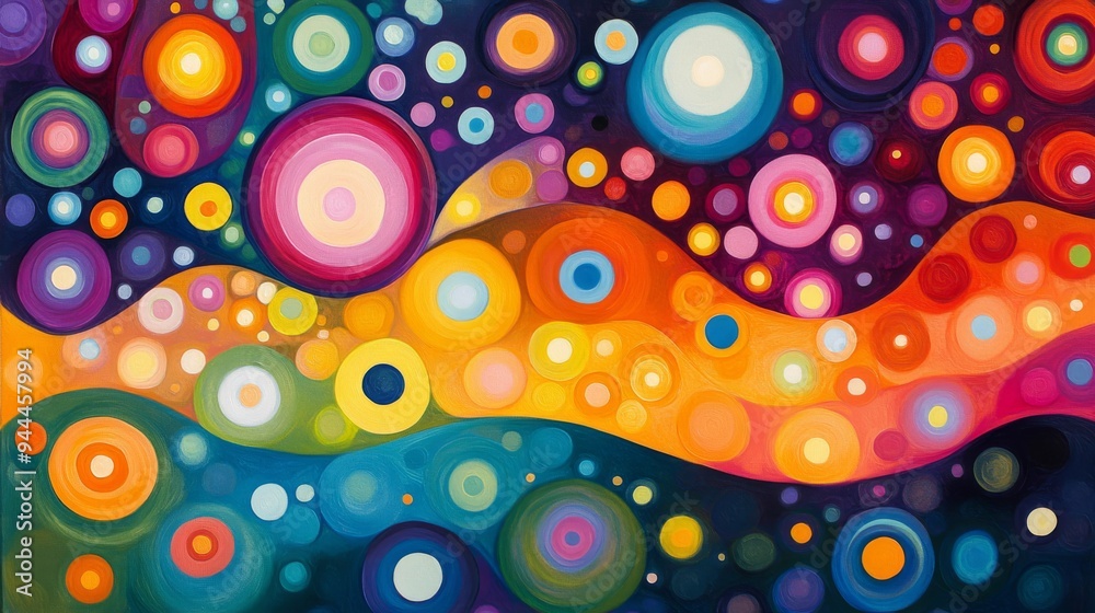 Abstract Colorful Circles Art