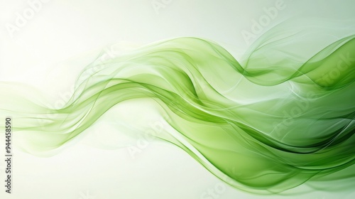 Abstract Green Flowing Waves