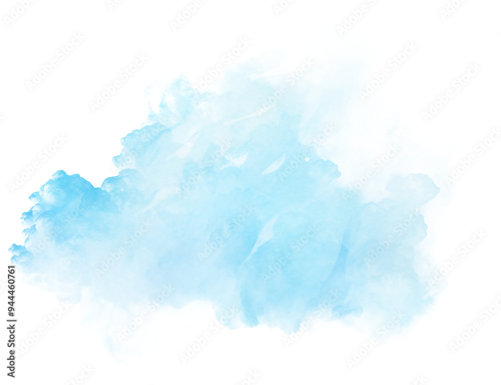 Obraz premium Watercolor cloud in soft blue hues creates a dreamy and ethereal atmosphere