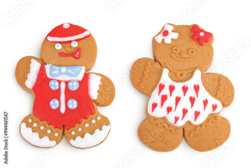 christmas gingerbread cookie isolated on white background