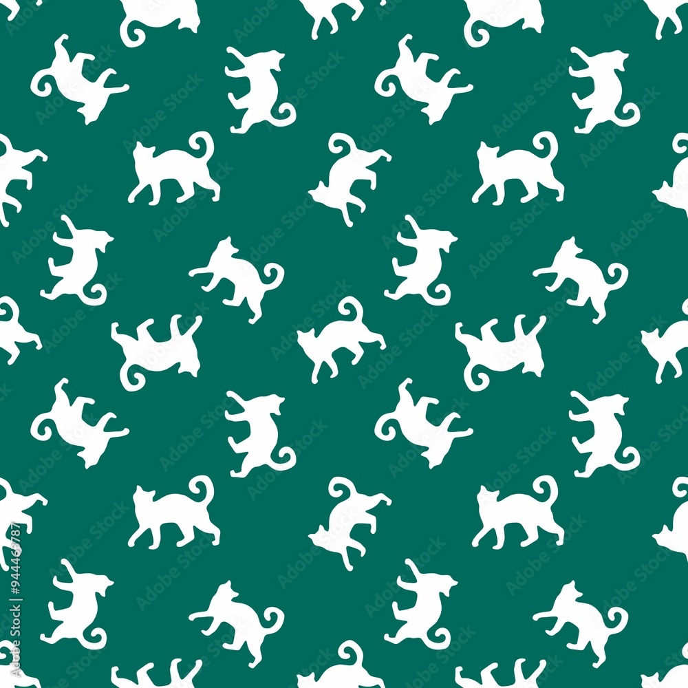 Halloween animals seamless cats and pumpkins pattern for wrapping paper Halloween animals seamless cats and pumpkins pattern for wrapping paper