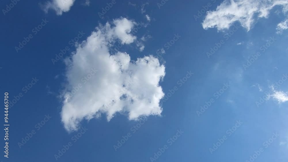 In the blue sky, rapidly melting white clouds on a clear summer day In the blue sky, rapidly melting white clouds on a clear summer day