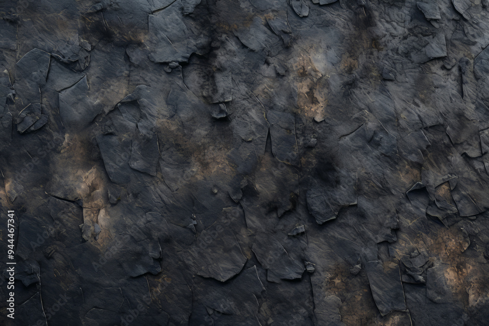 Fototapeta premium Processed collage of black stony asphalt surface texture. Background for banner, backdrop