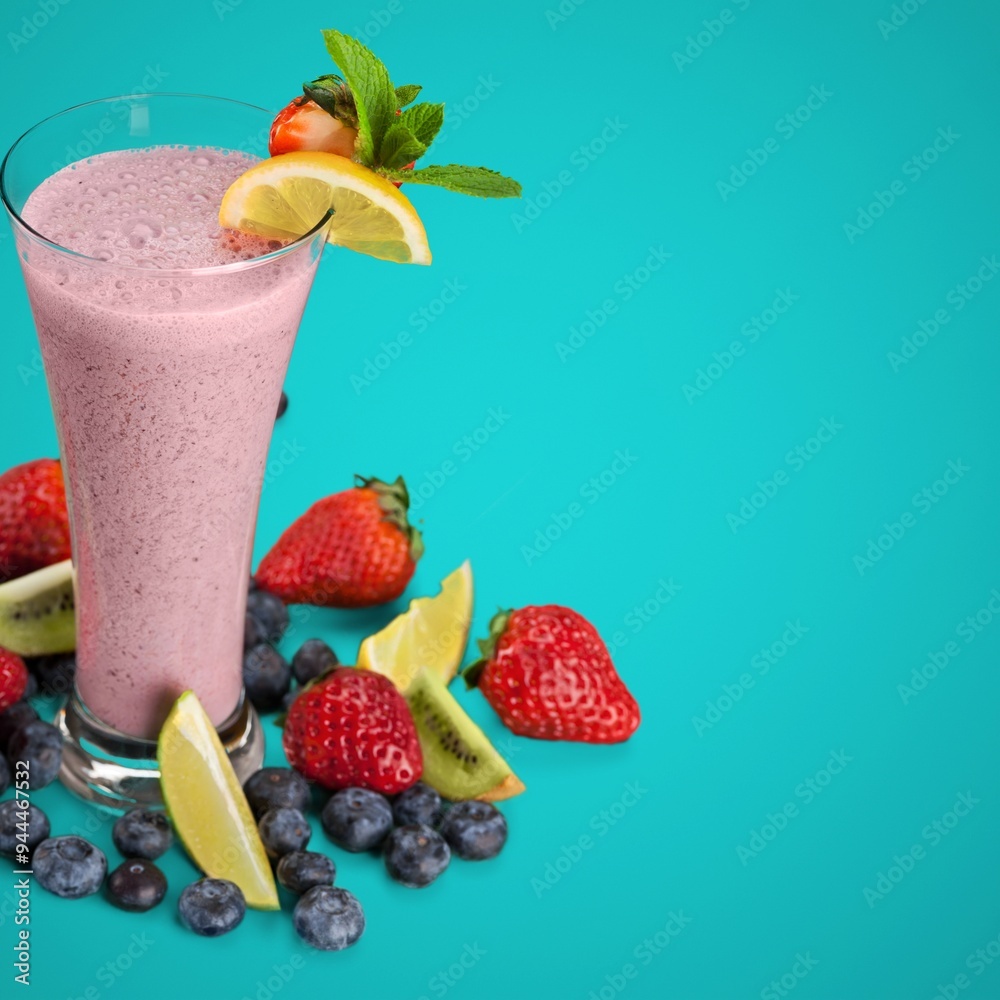 Delicious sweet berry smoothie in glasses Delicious sweet berry smoothie in glasses