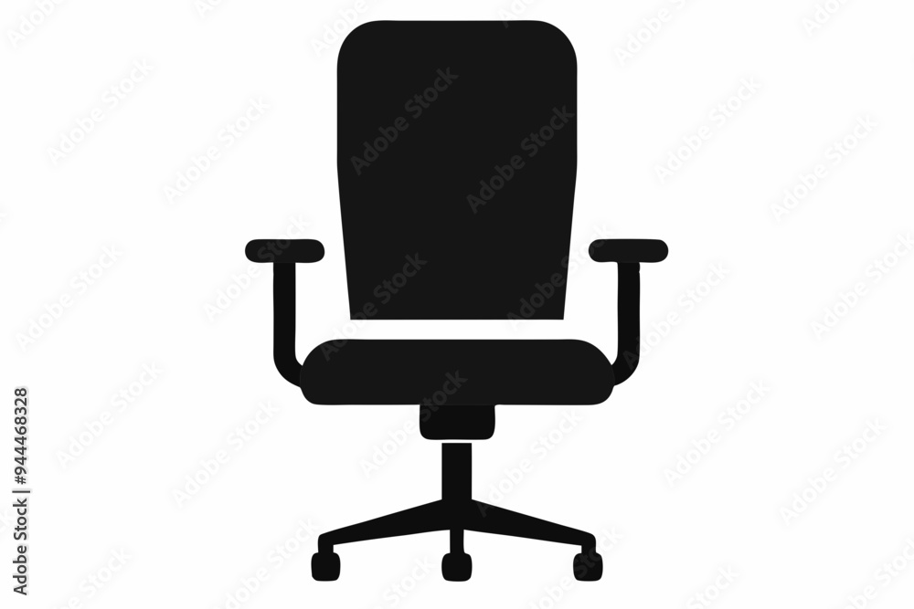 chair icon, office chair vector silhouette illustration	
