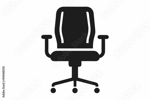 chair icon, office chair vector silhouette illustration	
