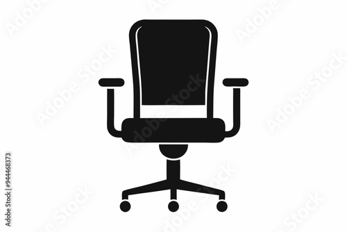 chair icon, office chair vector silhouette illustration 