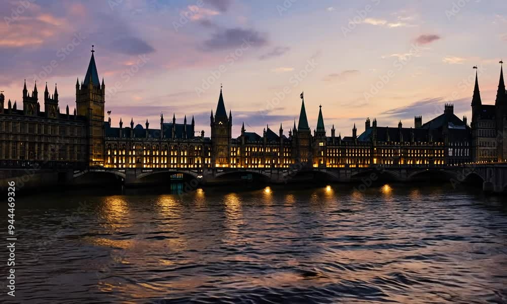 Evening View of the Houses of Parliament in London Evening View of the Houses of Parliament in London