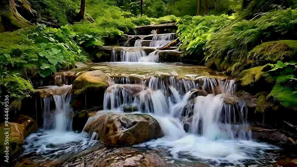 a waterfall in the forest
