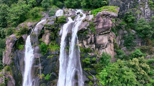 beautiful cascading waterfall in Italy photo