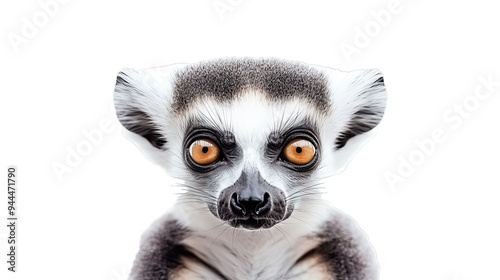 Lemur head isolated on white background, PNG