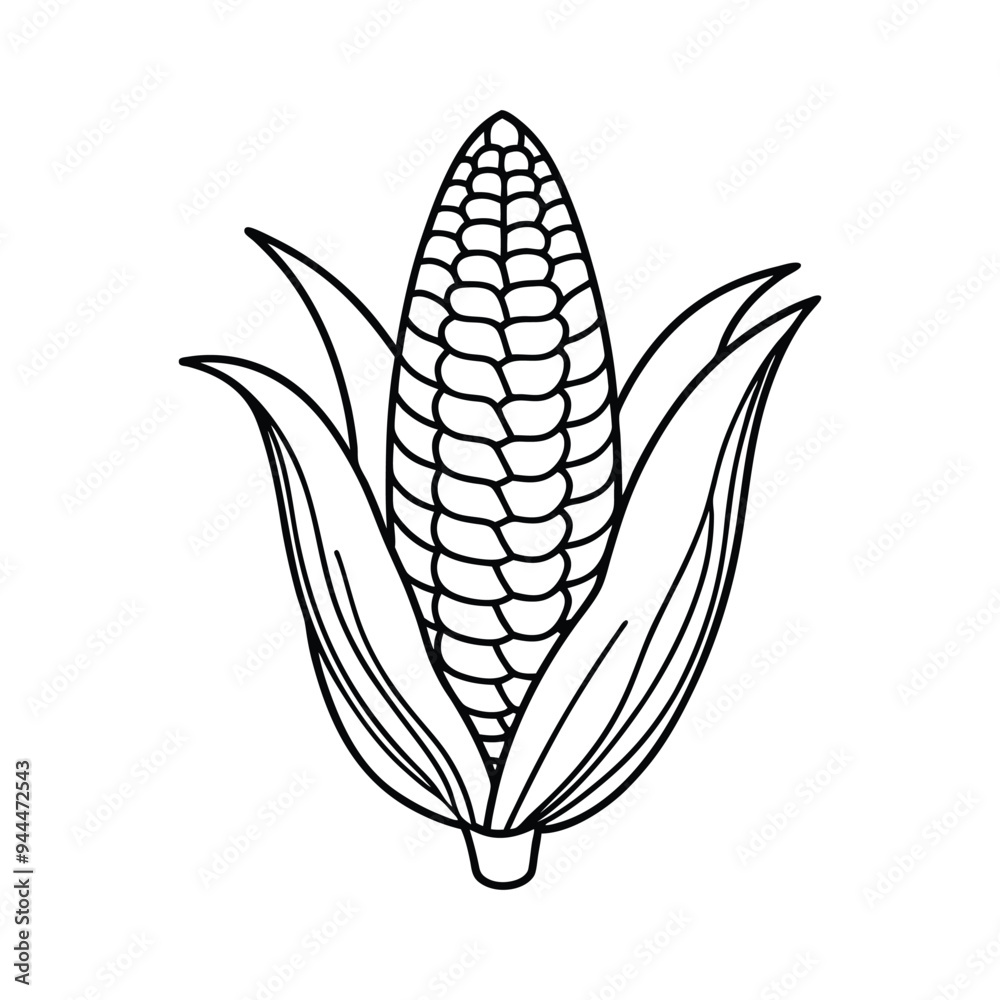 Corn Icon Flat Graphic Design, Vegetables symbol template color editable on white background.