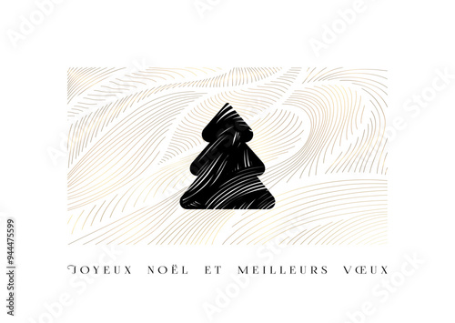 CARTE DE VŒUX LIGNES DORÉES