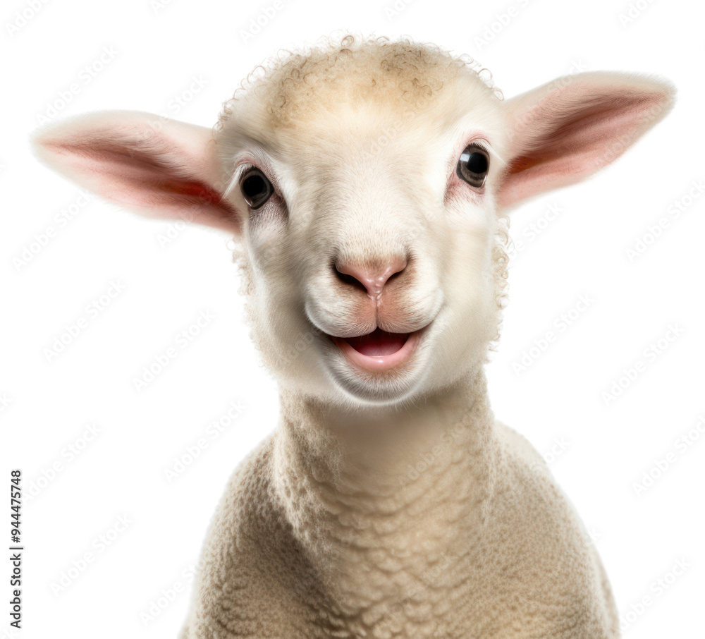 Fototapeta premium PNG Smiling lamb livestock animal mammal.