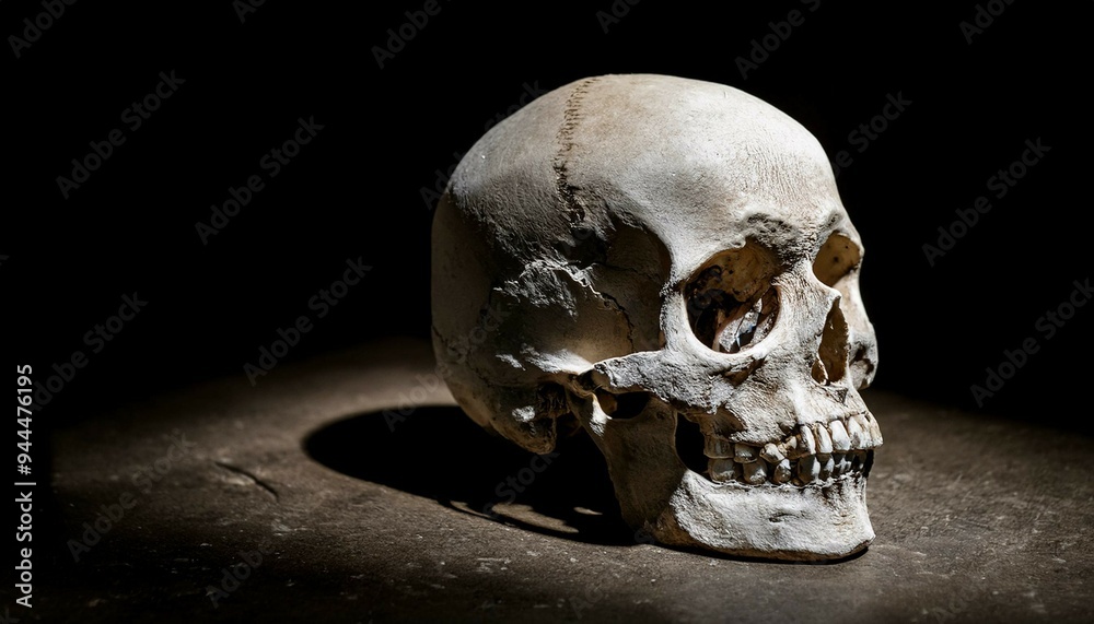 human skull on a black background human skull on a black background