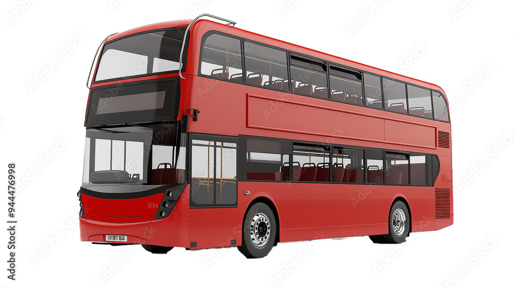 Modern double-decker bus isolated on a white background