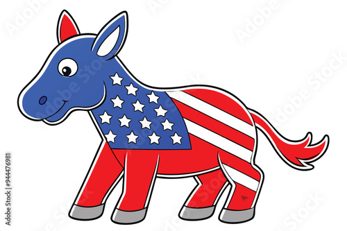 democrat donkey red white and blue political Isola. 