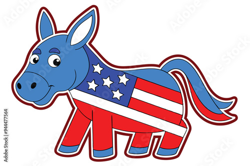 democrat donkey red white and blue political Isola. 