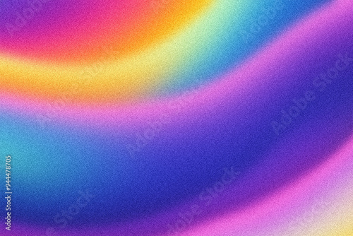 Abstract holographic rainbow blurred grainy gradient wave background texture