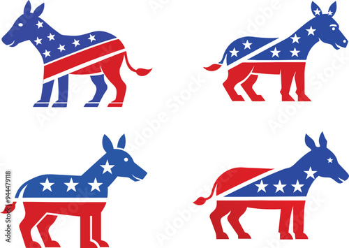 democrat donkey red white and blue political Isola. 