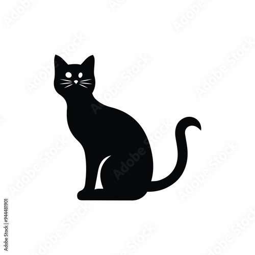 Wallpaper Mural Graceful Shadows Trendy Cat Silhouettes Vector Illustration Torontodigital.ca