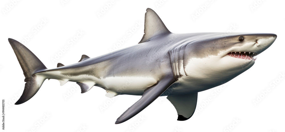Fototapeta premium PNG A white shark animal fish sea.