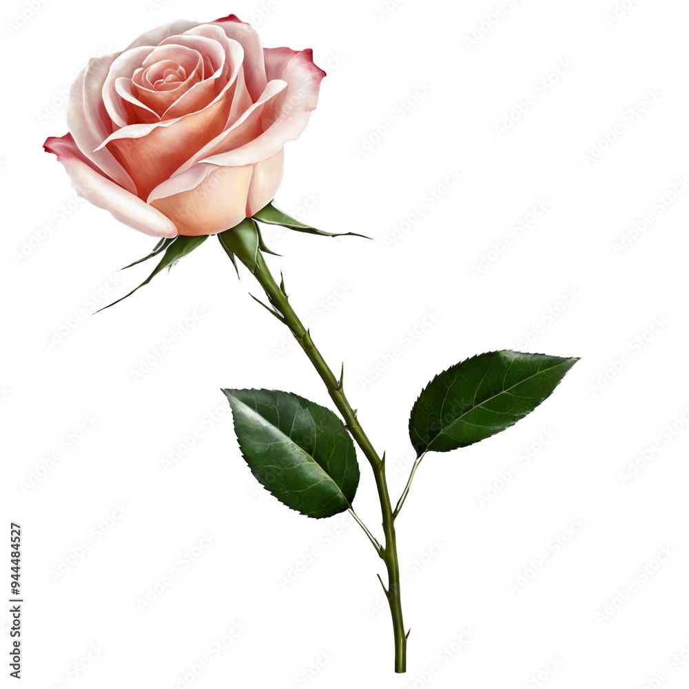 Fototapeta premium Pink Rose on a transparent background