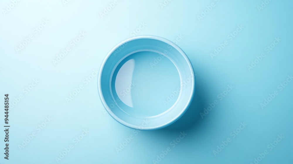 A 3D single icon of a dog bowl with water depicted in a simplistic design with smooth rounded edges and a soft shadow beneath it A 3D single icon of a dog bowl with water depicted in a simplistic design with smooth rounded edges and a soft shadow beneath it