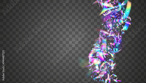 Party Ribbon. Purple Light Effect. Unicorn Banner. Abstract Flag. Disco Glitter. Laser Iridescent Illustration. Glare Gradient. Anniversary Background. Blue Party Ribbon