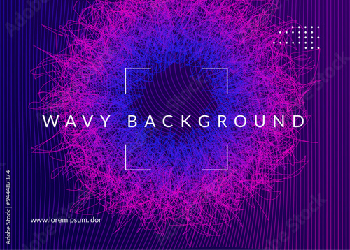 Party Poster. Discotheque Event. Dj Festival Graphic. Concert Vector. Pink Techno Background. Violet Night Club Banner. Soundwave Beat Illustration. Green Party Poster
