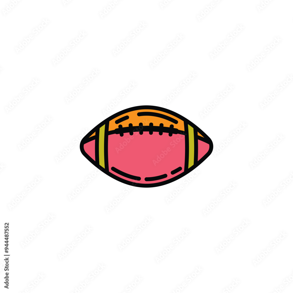 Original vector illustration. A contour icon. An American football ball. Original vector illustration. A contour icon. An American football ball.
