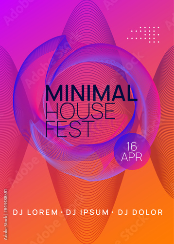 Sound Magazine. Green Dj Event. Pink Techno Design. Dance Poster. Concert Cover. Music Trance Element. Nightclub Beat Invitation. Blue Sound Magazine