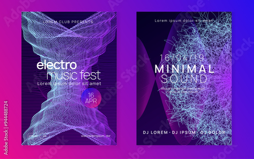 Edm Event. Psychedelic Disco Invitation. Violet Music Banner. Dance Festival Graphic. Trance Vector. Techno Set. Green Discotheque Background. Pink Edm Event