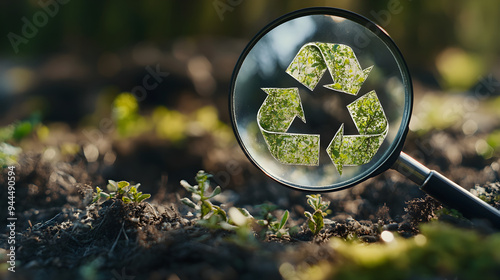 Detailed View of a Beautiful Plant Photo Through Magnifying Glass