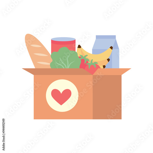 food charity cardboard box