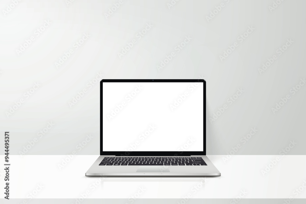 Modern workspace with laptop computer on desk Modern workspace with laptop computer on desk