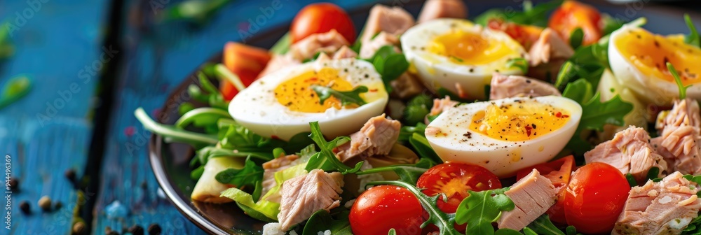 Classic French Ni�oise Salad with Tuna - A Nutritious Mediterranean Dish Classic French Ni�oise Salad with Tuna - A Nutritious Mediterranean Dish