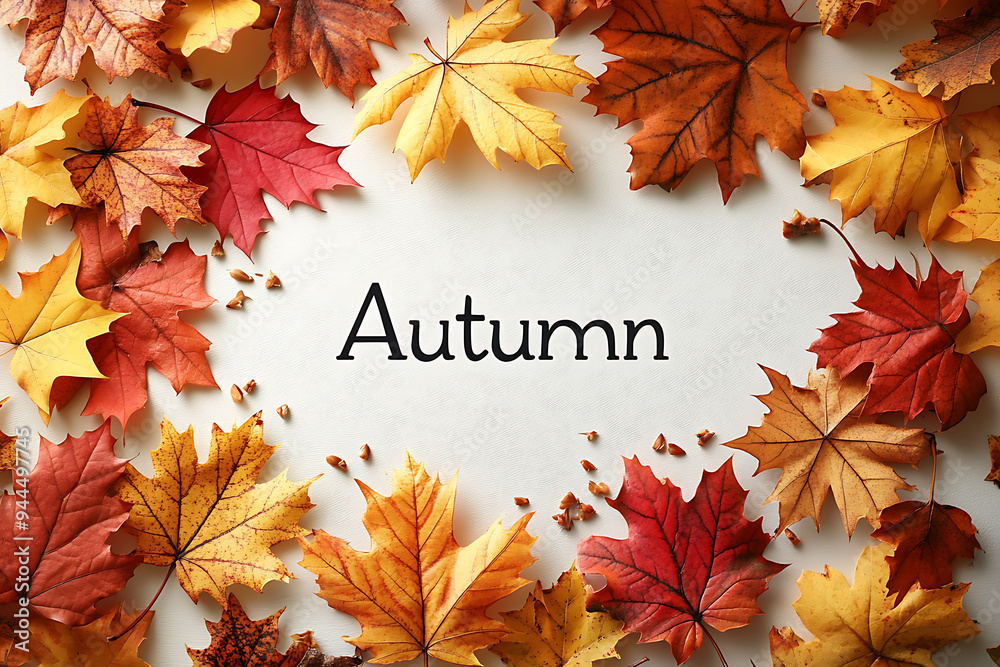 autumn leaves frame the word autumn leaves frame the word