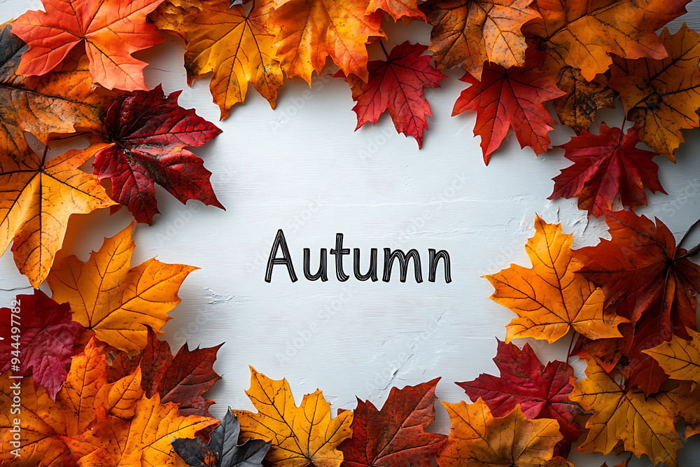 autumn leaves frame the word autumn leaves frame the word