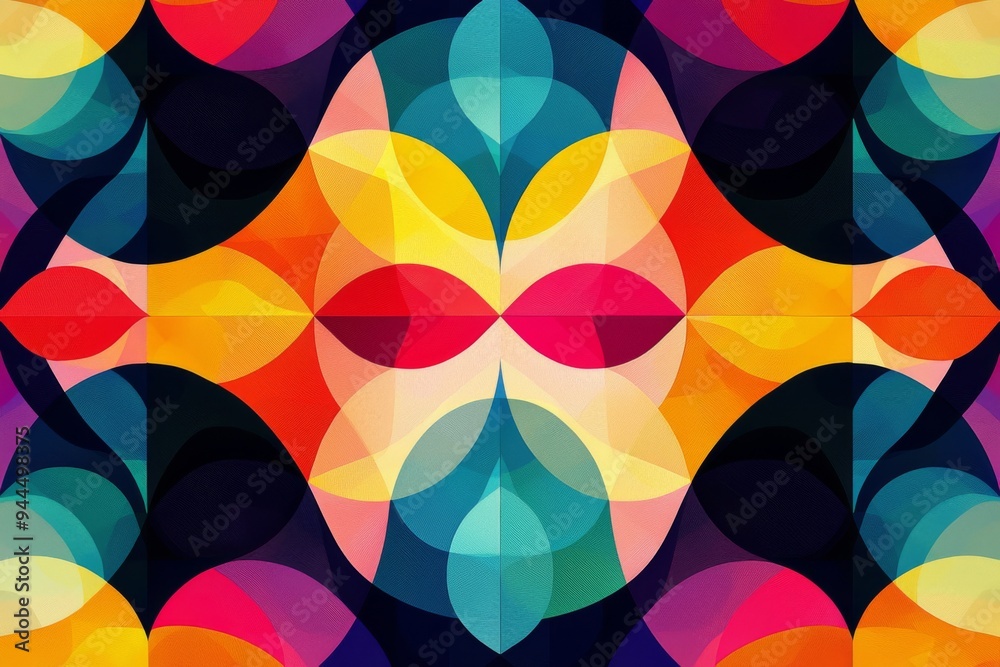 Obraz premium Abstract Geometric Pattern with Vibrant Colors created with Generative AI