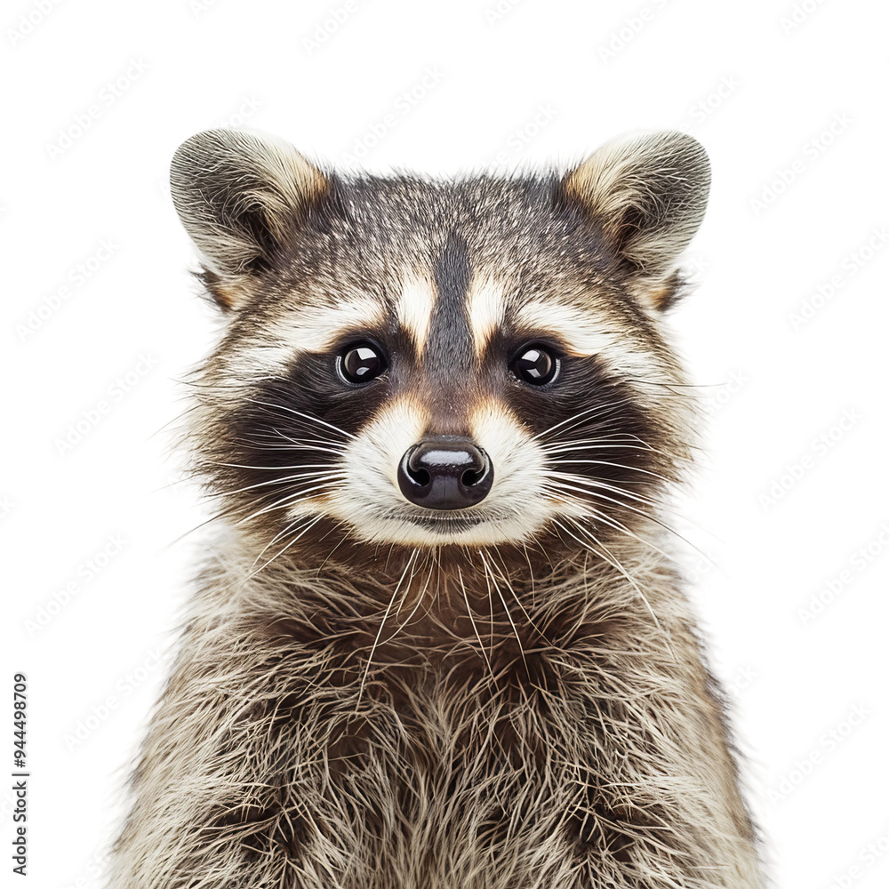 close up of a raccoon isolated close up of a raccoon isolated