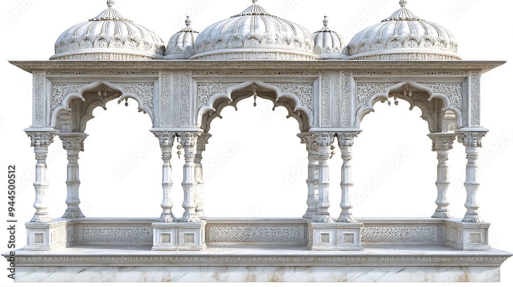 Fototapeta premium Mughal Garden illustration,Mughal Garden elements collection,Mughal Garden wedding invitation,Mughal Garden frame
