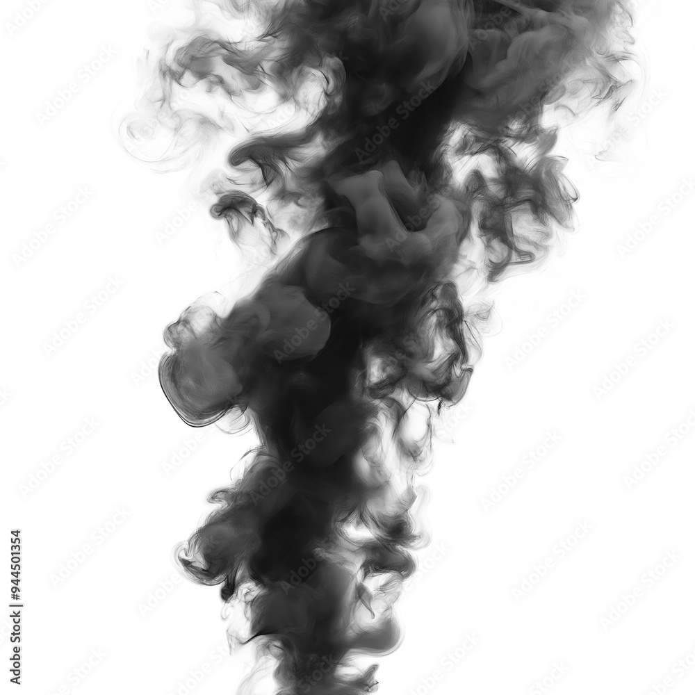 Black smoke on transparent background Black smoke on transparent background